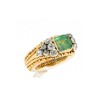 Anel ANTIGO com 1 ESMERALDA e 12 DIAMANTES em OURO 19,2 kl