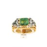 Anel ANTIGO com 1 ESMERALDA e 12 DIAMANTES em OURO 19,2 kl