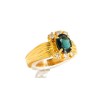 Anel com 1 SAFIRA e 6 DIAMANTES em OURO 19,2 kl