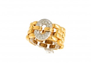 Anel ALTA JOALHARIA com 22 DIAMANTES em OURO 19,2 kl