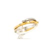 Anel Bicolor com 5 DIAMANTES em OURO 19,2 kl