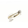Anel Solitário ANTIGO com 1 DIAMANTE em OURO 19,2 kl