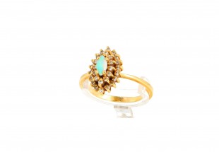 Anel com 30 DIAMANTES em OURO 19,2 kl