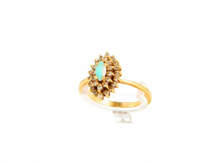 Anel com 30 DIAMANTES em OURO 19,2 kl