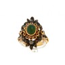 Anel ANTIGO com 18 DIAMANTES em OURO 19,2 kl e PRATA