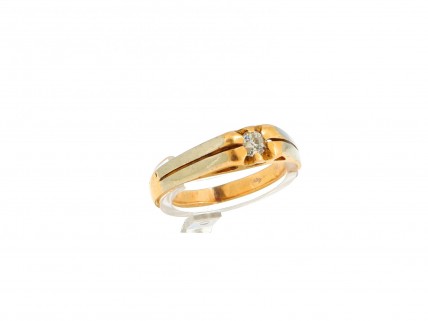 Anel com 1 DIAMANTE em OURO 19,2 kl