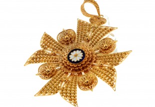 Medalhão em OURO 19,2 kl de GRANDE DIMENSÃO – FILIGRANA