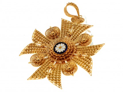 Medalhão em OURO 19,2 kl de GRANDE DIMENSÃO – FILIGRANA