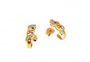 Brincos com 18 DIAMANTES em OURO 19,2 kl