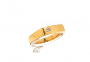 Anel com 1 DIAMANTE em OURO 19,2 kl