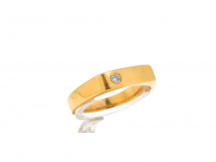 Anel com 1 DIAMANTE em OURO 19,2 kl