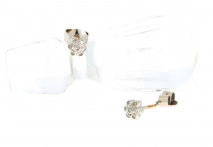 Brincos com 14  DIAMANTES em OURO 18 kl