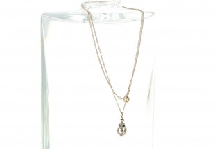 Colar ANTIGO com 14 DIAMANTES em OURO 19,2 kl 