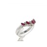 Anel com 5 RUBIS GRANADA e 8 DIAMANTES em OURO 18kl