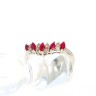 Anel com 5 RUBIS GRANADA e 8 DIAMANTES em OURO 18kl