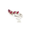 Anel com 5 RUBIS GRANADA e 8 DIAMANTES em OURO 18kl