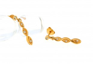 Brincos em  Ouro de 19,2Klts DIAMANTES