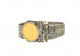 Bracelete com Libra em OURO 22 kl e PRATA