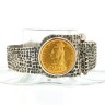 Bracelete com Libra em OURO 22 kl e PRATA