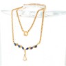Colar com 6 SAFIRAS e ZIRCÒNIAS em OURO 19,2 kl