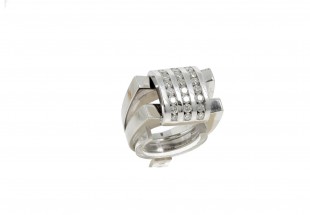 Anel com 24 DIAMANTES em OURO 19,2kl