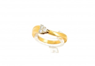 Anel 3 DIAMANTES  em OURO 19,2 kl