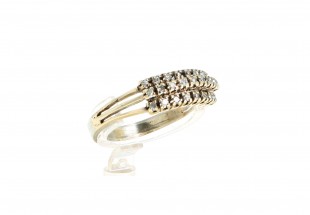Anel com 25 DIAMANTES em OURO 19,2 kl