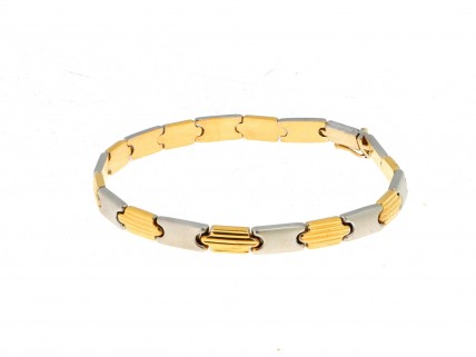 Pulseira Bicolor em OURO 19,2 kl