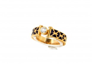 Anel com 1 DIAMANTE em OURO 19,2 kl