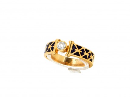 Anel com 1 DIAMANTE em OURO 19,2 kl