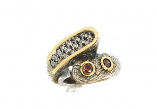 Anel em PRATA 925 e OURO 9kl