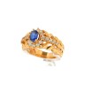 Anel ALTA JOALHARIA com 20 DIAMANTES e 1 SAFIRA em OURO 19,2 kl