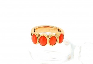 Anel ANTIGO em OURO 19,2 kl CORAL