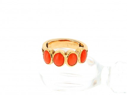 Anel ANTIGO em OURO 19,2 kl CORAL
