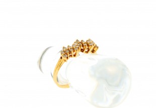 Anel ANTIGO ALTA JOALHARIA com 22 DIAMANTES em OURO 19,2 kl