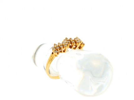Anel ANTIGO ALTA JOALHARIA com 22 DIAMANTES em OURO 19,2 kl