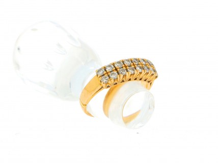Anel com 16 DIAMANTES em OURO 19,2 kl