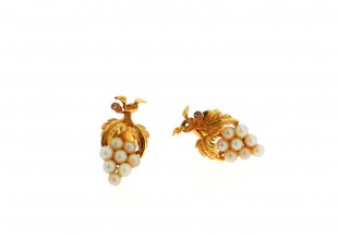 Brincos com 2 DIAMANTES em OURO 19,2 kl