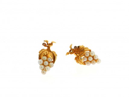 Brincos com 2 DIAMANTES em OURO 19,2 kl