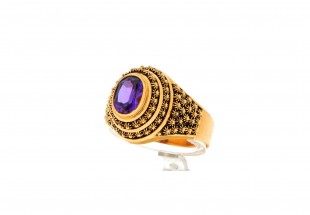 Anel ALTA JOALHARIA com 1 SAFIRA em OURO 19,2 kl