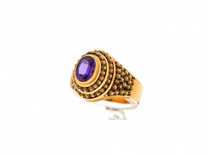 Anel ALTA JOALHARIA com 1 SAFIRA em OURO 19,2 kl