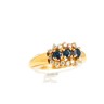 Anel Chuveiro com 16 DIAMANTES e 3 SAFIRAS em OURO 19,2kl