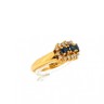 Anel Chuveiro com 16 DIAMANTES e 3 SAFIRAS em OURO 19,2kl