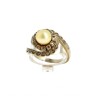 Anel com 28 DIAMANTES e 1 Pérola em OURO 19,2 kl