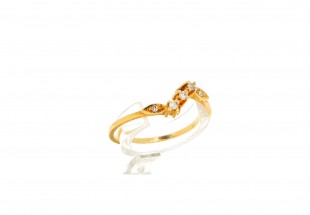 Anel com 5 DIAMANTES em OURO 19,2kl