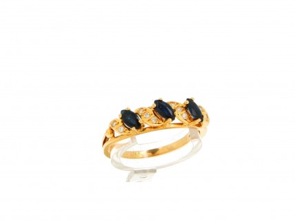 Anel com 11 DIAMANTES em OURO 19,2 kl