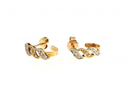 Brincos com 18 DIAMANTES em OURO 19,2 kl