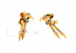 Brincos ANTIGOS com 28 DIAMANTES em OURO 19,2 kl