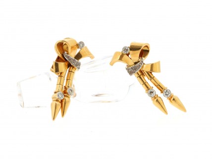 Brincos ANTIGOS com 28 DIAMANTES em OURO 19,2 kl