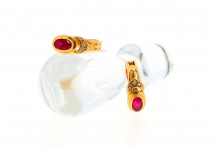 Brincos com 2 RUBIS em OURO 19,2 kl